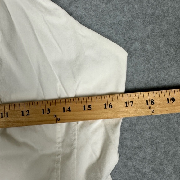 Zara Halter Top Womens M White Draped Open Front Sleeveless‎ Vest Pockets Cargo - Picture 9 of 16